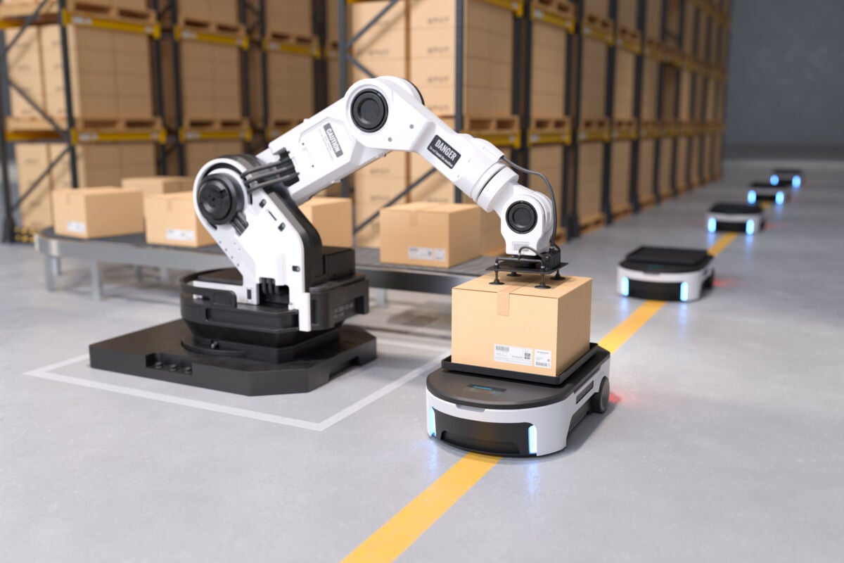 autonomous robot in warehouse