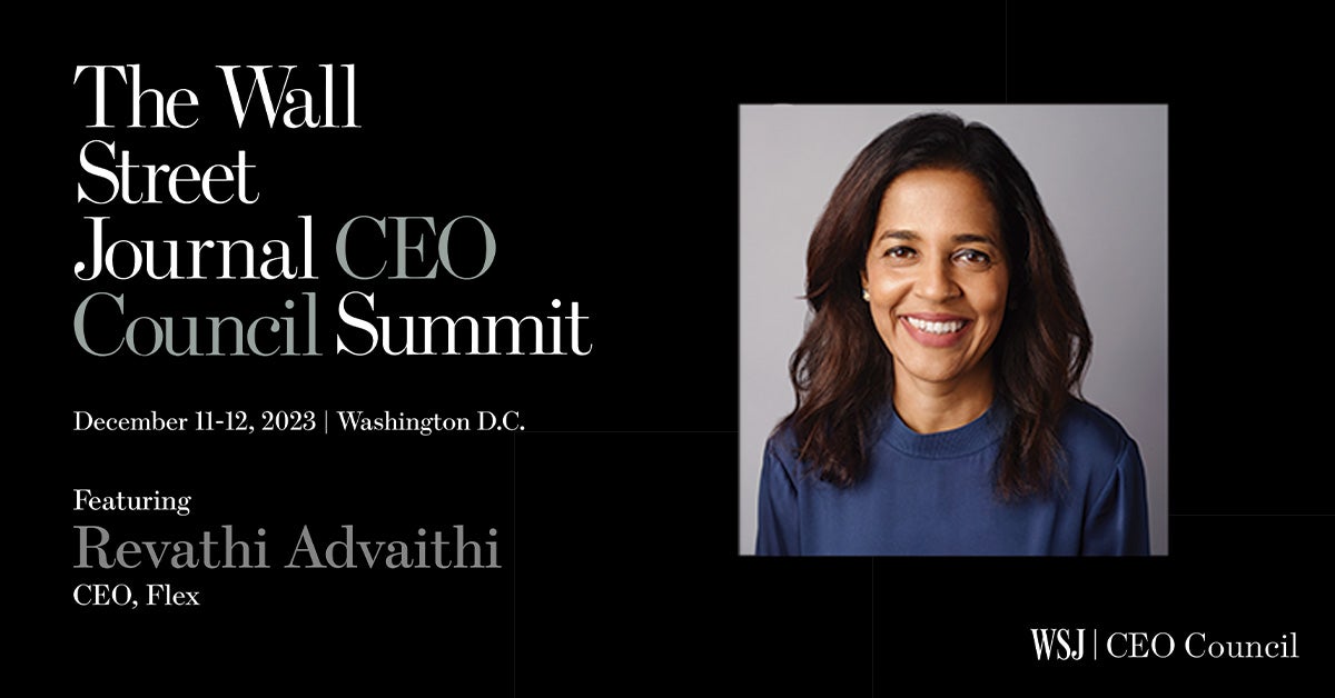 12 月 12 日，Revathi Advaithi 将在华盛顿特区的华尔街日报首席执行官峰会上发言。