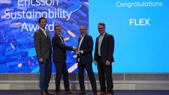 members of Flex receiving the Ericsson Sustainability Award